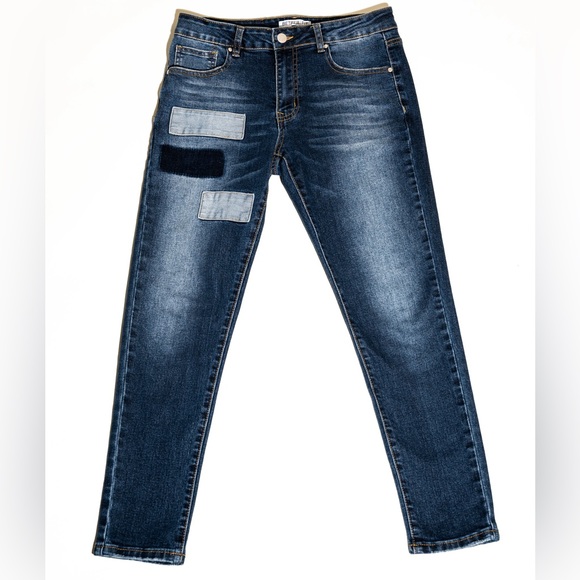 Stylish men’s skinny fit jean. Blue 3 patch. 61 different sizes! - Picture 1 of 6